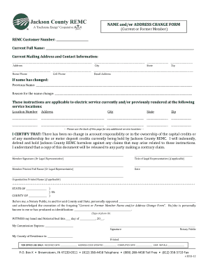 Name and Address Change Form