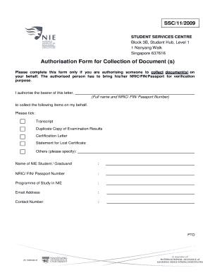Authorisation Form for Collection of Documents