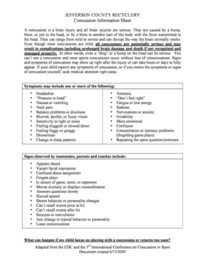 Concussion Information Sheet