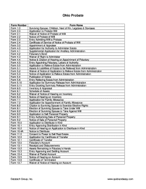 Ohio Probate Forms