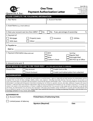 Payment Authorization Letter