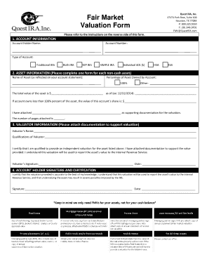 Fair Market Valuation Form