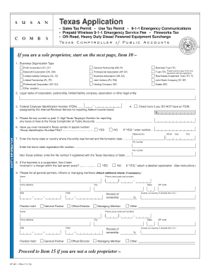 Texas Sales Tax Permit Application