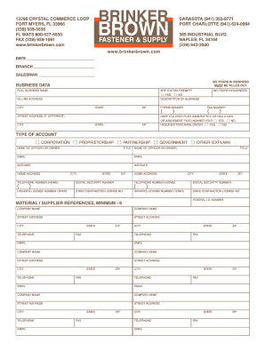 Business Credit Application Form