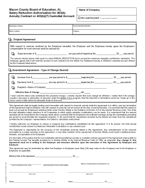 Salary Reduction Authorization for 403(b)