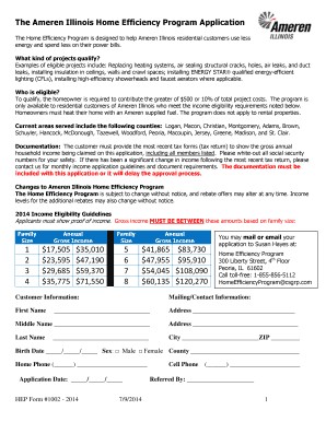 Ameren Illinois Home Efficiency Program Application