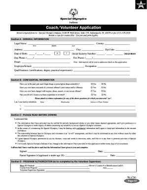 Coach/Volunteer Application Form