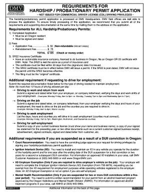 Oregon Hardship Probationary Permit Application