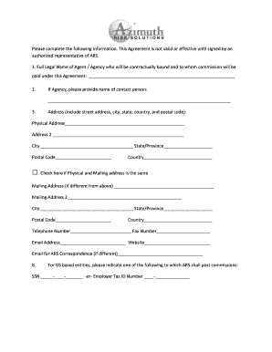 Azimuth Risk Solutions Agent Agreement