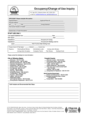 Winston-Salem Zoning Permit Application