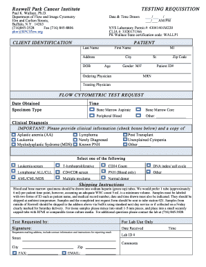 Flow Cytometric Test Requisition