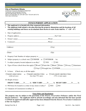 Fence Permit Application