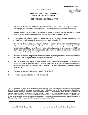 City of Rockford Public Records Request Form