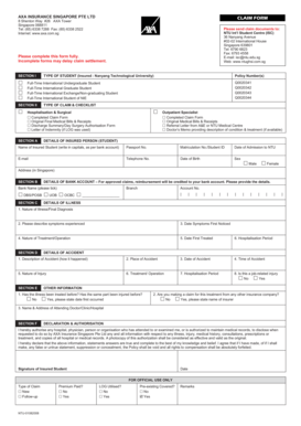 AXA Insurance Singapore Student Claim Form