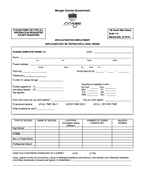 Morgan County Employment Application