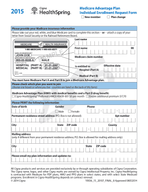 2015 Medicare Advantage Plan Enrollment Form