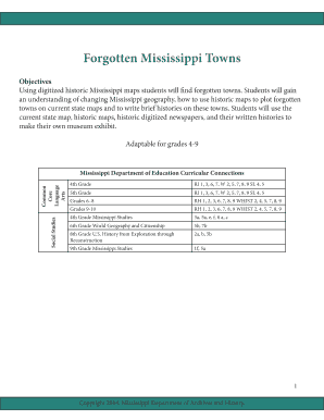 Forgotten Mississippi Towns Lesson Plan