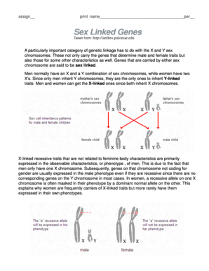 Sex Linked Genes Study Guide