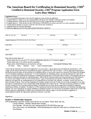 Certified in Homeland Security Program Application Form