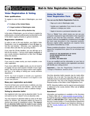 Washington Mail-In Voter Registration Form