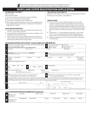 Maryland Voter Registration Application