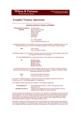 Assured Shorthold Tenancy Agreement