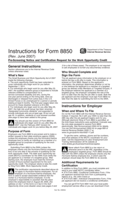 Instructions for Form 8850