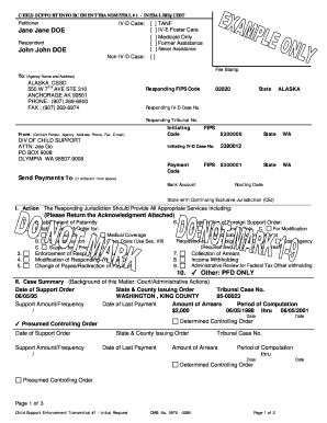 Child Support Enforcement Transmittal Form