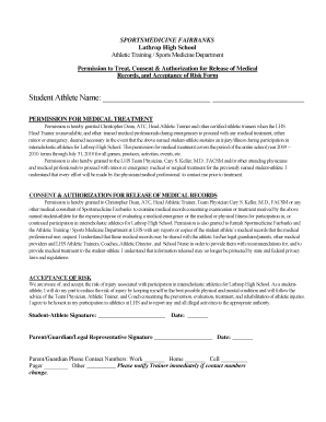 Sports Physical Consent Forms