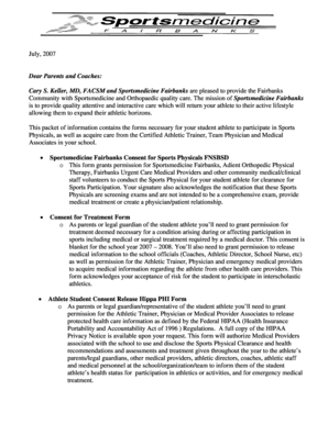 Sports Physical Consent Forms