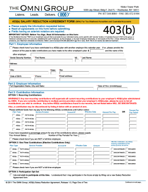 403(b) Salary Reduction Agreement Form