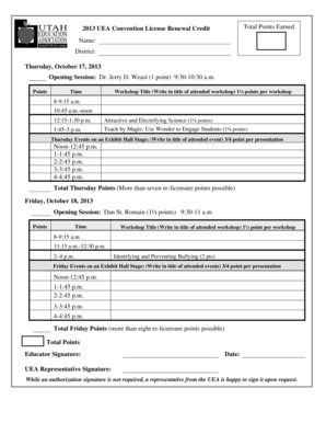 UEA Convention License Renewal Credit Form