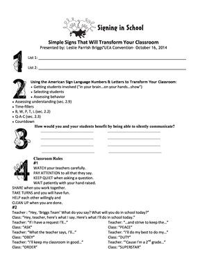 American Sign Language Classroom Guide