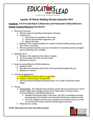 10-Minute Building Meeting Agenda