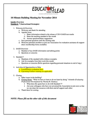 10-Minute Building Meeting Report Form