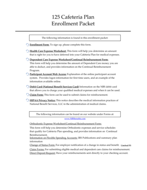 UEA Cafeteria Plan Enrollment Form