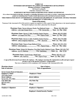 Tennessee Employer-Employee Physician Choice Agreement