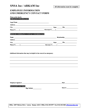 SNSA Inc / ARKAM Inc All information must be complete