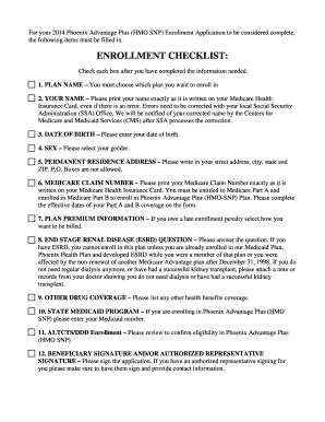 Phoenix Advantage Plus 2014 Enrollment Form