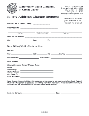 Billing Address Change Request
