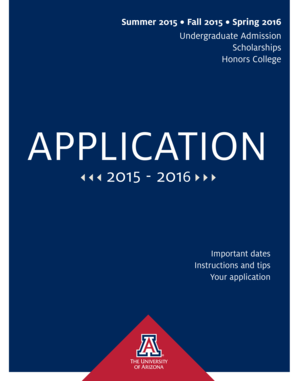 University of Arizona Undergraduate Admission Application