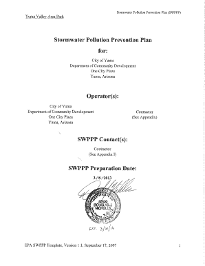 Stormwater Pollution Prevention Plan (SWPPP) Template