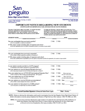 California Student Enrollment Form