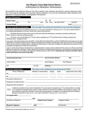 Authorization for Medication Administration