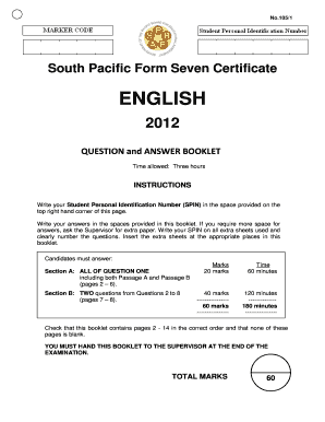 South Pacific Form Seven Exam Booklet