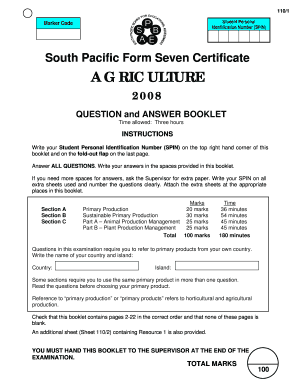 South Pacific Form Seven Agriculture Exam