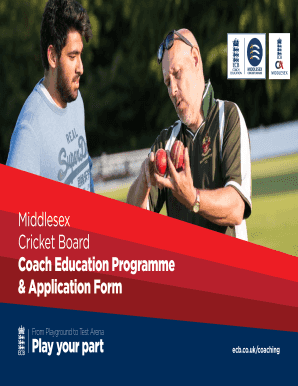 ECB Coach Education Programme Application Form