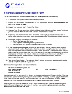 Financial Assistance Application Form