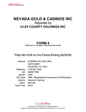 Form 4 Statement of Changes in Beneficial Ownership