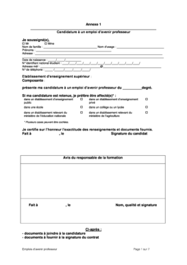 Candidature à un emploi d’avenir professeur